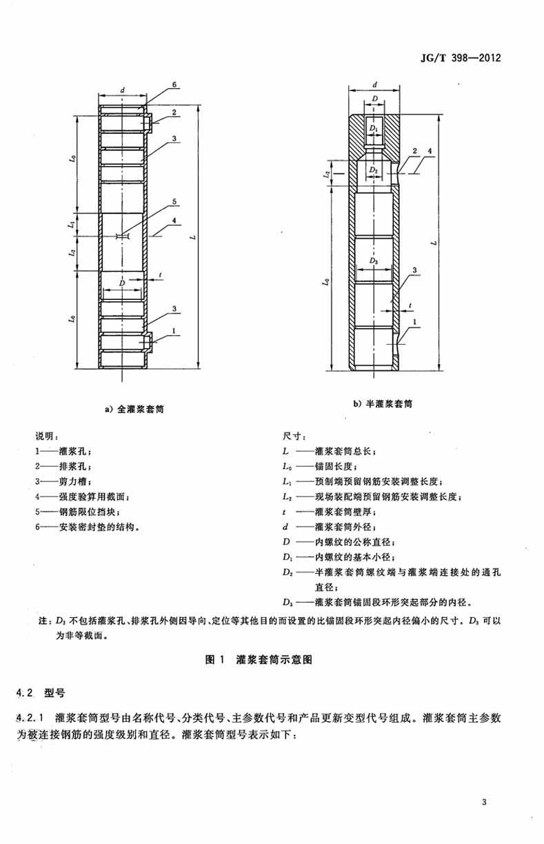 JGT398-2012鋼筋連接用灌漿套筒操作規(guī)范標準